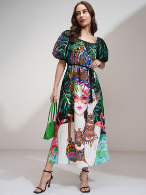 Tokyo Talkies Women Maxi Multicolor Midi/Calf Length Dress