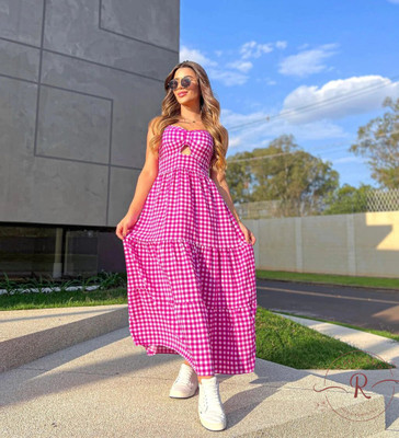 Taraviya Women Maxi Pink Full Length Dress
