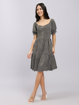 Attire Empire Women A-line Black Mini/Short Dress