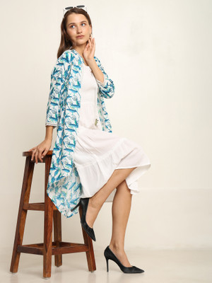 NG CREATION Women Fit and Flare White Knee Length Dress