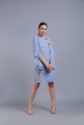 FLOREOS Women A-line Light Blue Dress