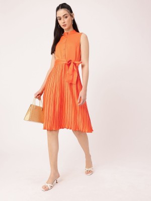 Dressberry Women A-line Orange Dress