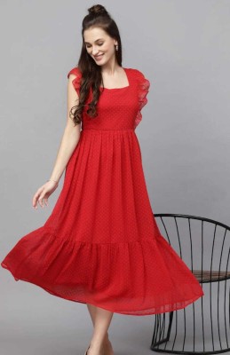 BPT DESIGNER Women Fit and Flare Red Dress