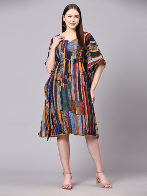 Kotton Maxx Women Kaftan Multicolor Knee Length Dress