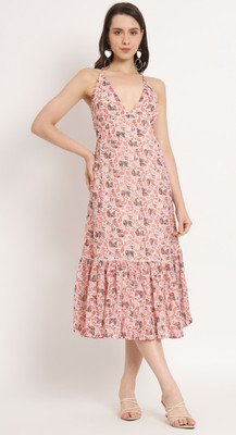 NUEVOSDAMAS Women A-line Multicolor Maxi/Full Length Dress