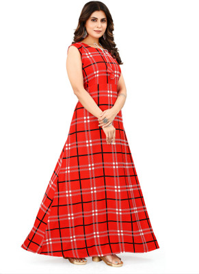varnicrea Women Maxi Multicolor Ankle Length Dress