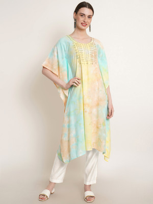 maaesa Printed Crepe Women Kaftan