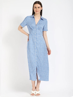 TOMMY HILFIGER Women Shirt Blue Midi/Calf Length Dress