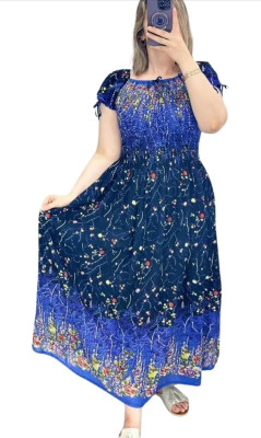 Srfashionglobel Women Fit and Flare Multicolor Maxi/Full Length Dress