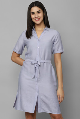 Allen Solly Women A-line Blue Above Knee/Mid Thigh Length Dress