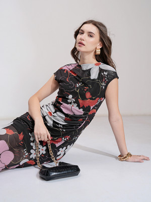 Tokyo Talkies Women Bodycon Multicolor Midi/Calf Length Dress