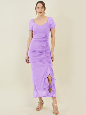 METRONAUT Women A-line Purple Maxi/Full Length Dress