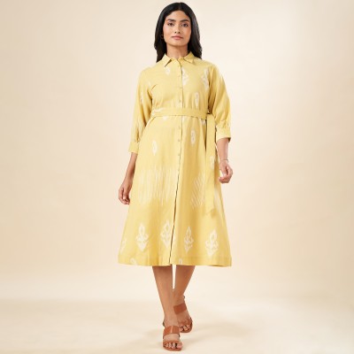 Akkriti by Pantaloons Women Shirt Yellow, White Dress