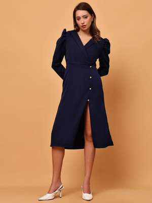 Ananta Ysela Women High Low Black Below Knee Dress