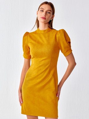 Cover Story Women Shift Yellow Dress