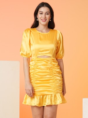 Globus Women Bodycon Yellow Dress