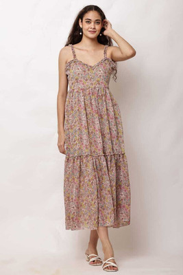 mahi angle fashion Women A-line Brown Knee Length Dress