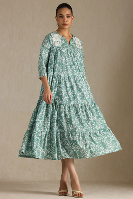 soch Women Ethnic Dress Green Midi/Calf Length Dress