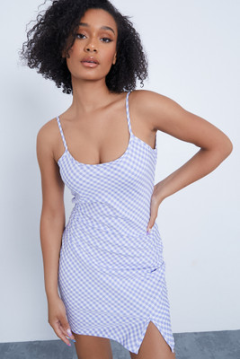 I Saw It First Women Bodycon Blue, White Mini/Short Dress