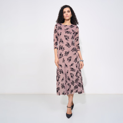 Honey By Pantaloons Women A-line White Midi/Calf Length Dress
