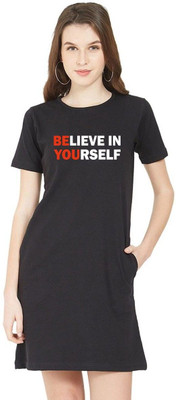 HouseOfCommon Women T Shirt Black Midi/Calf Length Dress