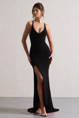 METRONAUT Women Bodycon Black Maxi/Full Length Dress