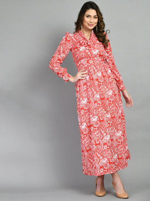 Fiorenza Women A-line Red Maxi/Full Length Dress
