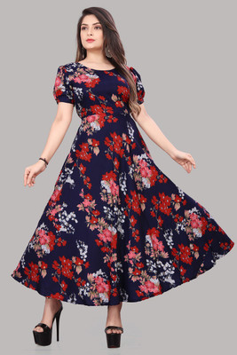 Sifoz Women A-line Multicolor Maxi/Full Length Dress