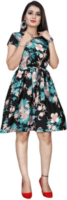HOUSE OFF COMMON Women A-line Grey Knee Length Dress