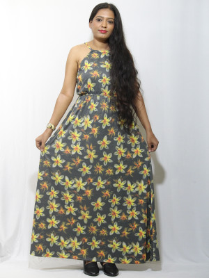 Finian Women Fit and Flare Multicolor Maxi/Full Length Dress