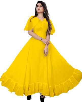 ARYANE1604 Women Maxi Yellow Dress