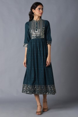 Aurelia Women Ethnic Dress Green Dress