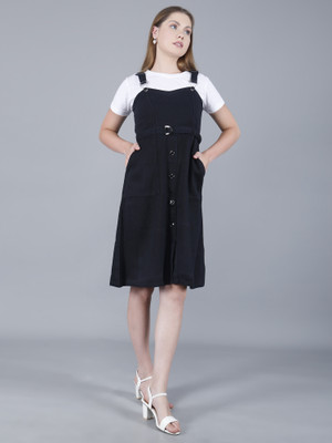 Codaisy Women A-line Black Knee Length Dress