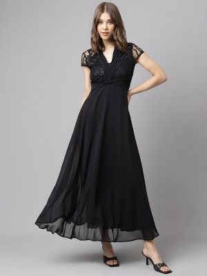 LATIN QUARTERS Women Maxi Black Dress