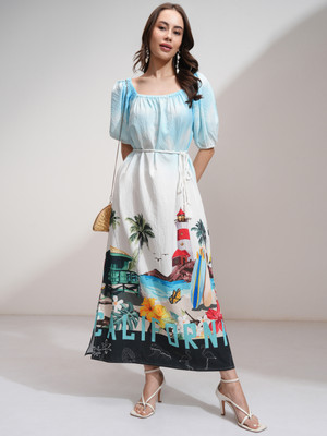 Tokyo Talkies Women Maxi Multicolor Midi/Calf Length Dress