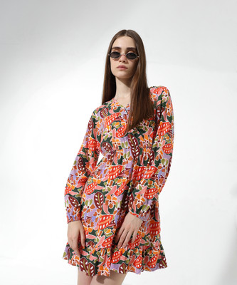 ONLY Women A-line Multicolor Mini/Short Dress