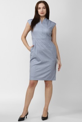 VAN HEUSEN Women A-line Blue Dress