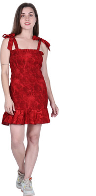 Crazy Sparkles Women Bodycon Red Above Knee/Mid Thigh Length Dress
