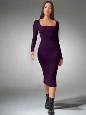 METRONAUT Women Bodycon Purple Dress