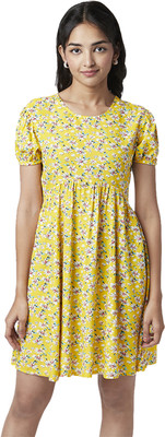 YU by Pantaloons Women Fit and Flare Multicolor Midi/Calf Length Dress