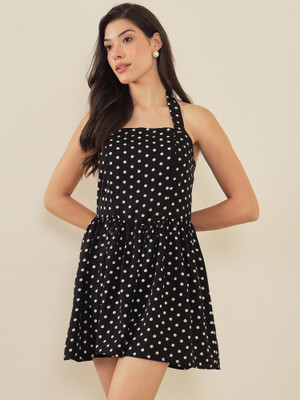 RARE Women Peplum Black Above Knee/Mid Thigh Length Dress