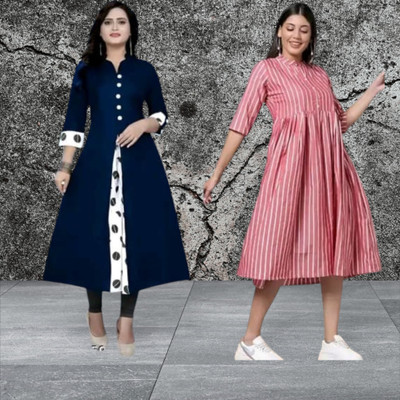 Db Fashionpo Women A-line Blue, Pink Maxi/Full Length Dress