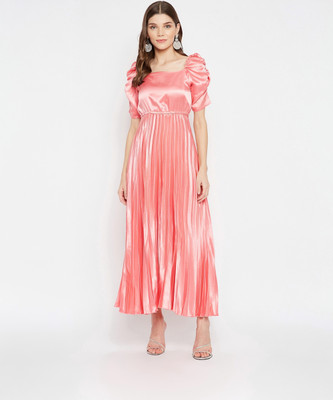 U&F Women Maxi Pink Full Length Dress