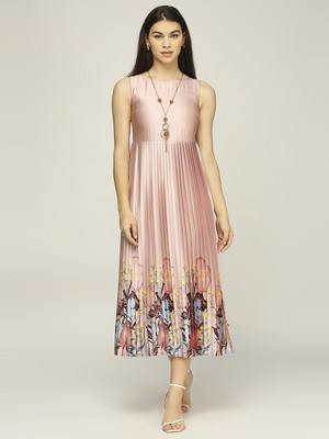 ITI Women Fit and Flare Multicolor Midi/Calf Length Dress