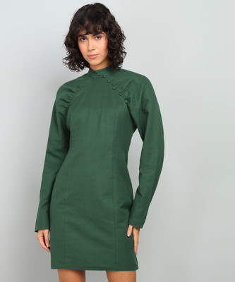 Trendyol Women Bodycon Green Above Knee/Mid Thigh Length Dress