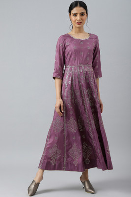 W Women Ethnic Dress Purple Ankle Length Dress