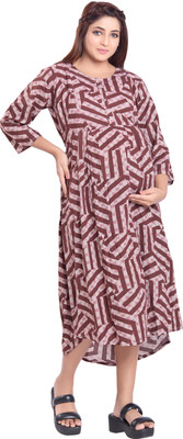 KAITEI Women Fit and Flare Maroon Ankle Length Dress