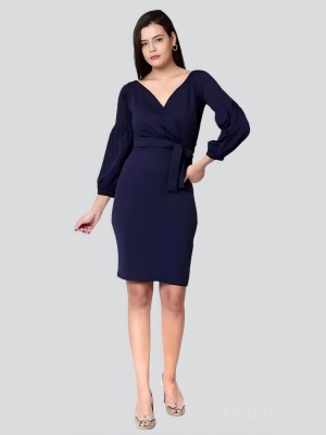 HEMANG FASHION Women Bodycon Dark Blue Dress