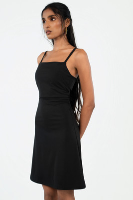 COLOR CAPITAL Women A-line Black Mini/Short Dress