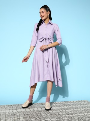 Yufta Women Asymmetric Purple Dress